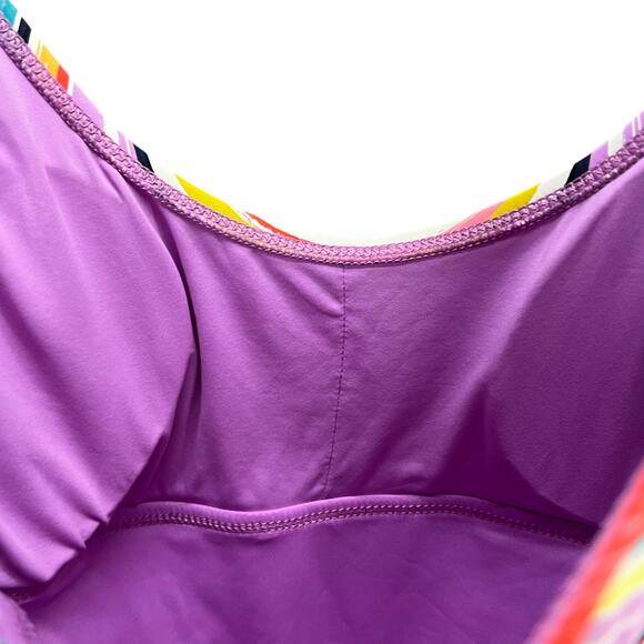 Anne Cole Swimsuit Womens 8 Rainbow Stripe One Piece Adjustable Flattering UPF50 - Picture 5 of 16